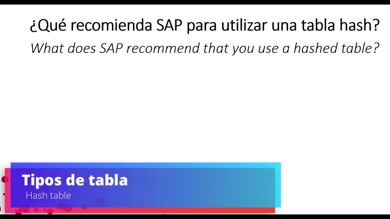 SAP ABAP C_TAW Usar Hash table SAP NetWeaver YouTube