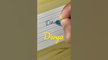 “Divya” Beautiful name in Cursive writing | Handwriting | Calligraphy | Lettering