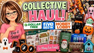 I Went In for ONE Thing Fun Halloween Cristmas Dollar Tree Five Below Hobby Lobby Haul