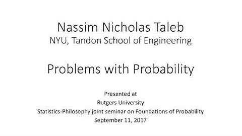 Nassim Nicholas Taleb: Problems with probability