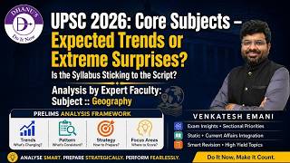 UPSC 2026 PRELIMS :: Trend analysis by Subject Experts - geography / Dhanus Academy
