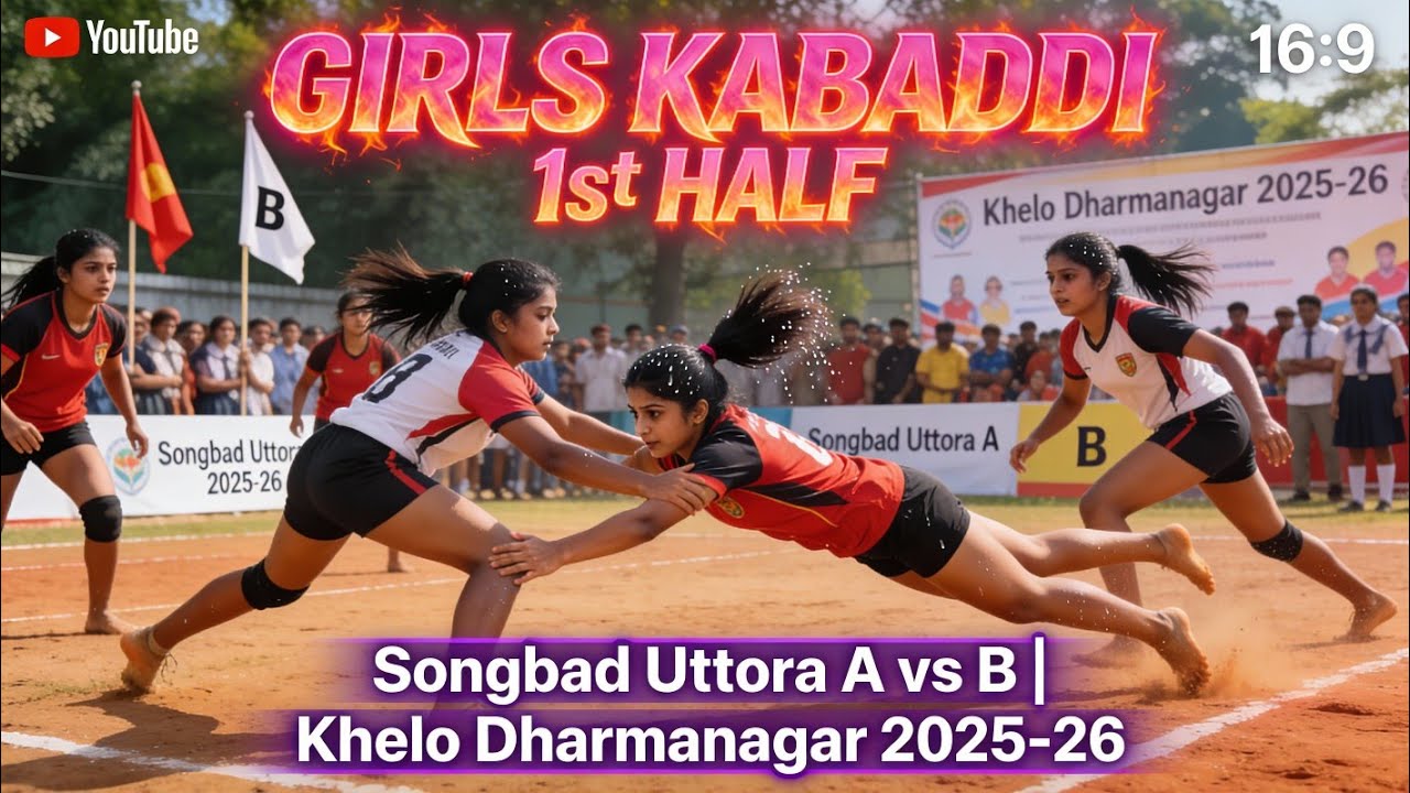 Khelo dharmanagar | 2025-26 | kabaddi match | songbad uttora A | Songbad uttora B | 1st half |