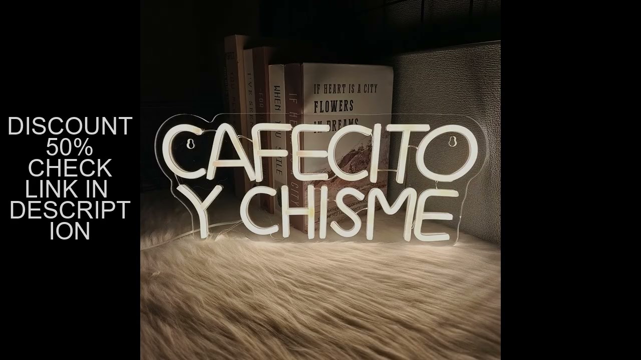 Cafecito Y Chisme Neon Sign, Vibrant Warm White Neon Wall Decor, Coffee Shop Business Sign, Restaura