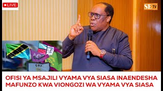 LIVE:MAFUNZO KUHUSU SHERIA YA GHARAMA  ZA UCHAGUZI KWA VIONGOZI WA KITAIFA WA VYAMA VYA SIASA.
