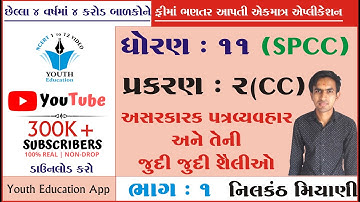 std 11 C.C. ch 2 (અસરકારક પત્રવ્યવહાર અને તેની જુદી જુદી શૈલીઓ) ભાગ 1 | dhoran 11 CC ch 2 | Nilkanth