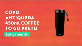 Lançamento Copo Antiqueda 450Ml Coffee To Go Preto Mor