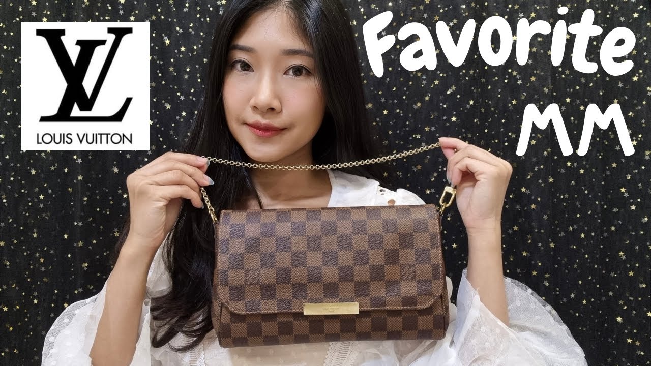 ╭♥ รีวิว Louis Vuitton Favorite Damier MM (N41129) - White Brandname Review  EP. 182 