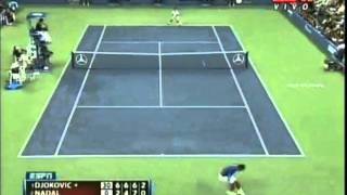 Novak Djokovic vs Rafael Nadal 2011 US Open - Fantastic point by Djokovic & exhausted Nadal