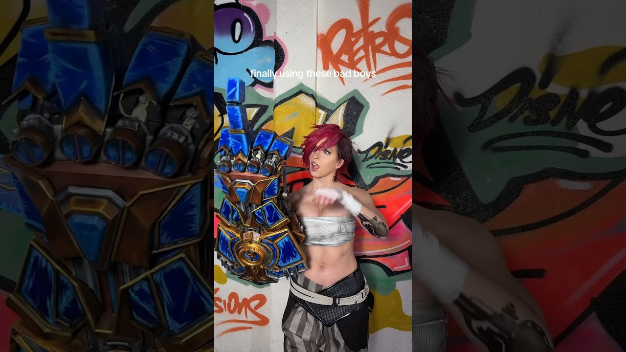 sneak peek at my Vi cosplay 👀 #arcane #arcanecosplay