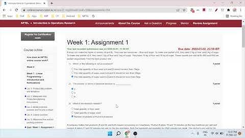 NPTEL | Week-1| Introduction to Operations Research