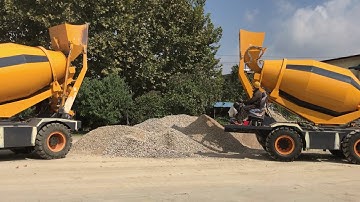 Mobiled self loading concrete mixer with 3.5M drum location video