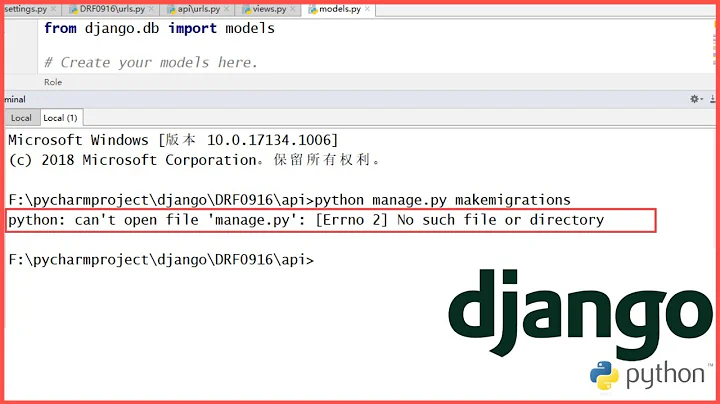 can't open file 'manage.py': [Errno 2] No such file or directory | django tutorial