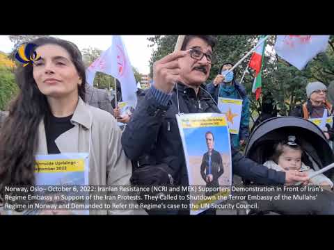 Norway, Oslo– October 6, 2022: MEK Supporters Demonstration in Support of the Iran Protests