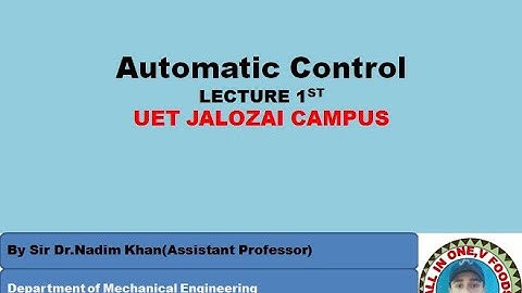 Automatic Controls 1st Lecture/Laplace transformation.