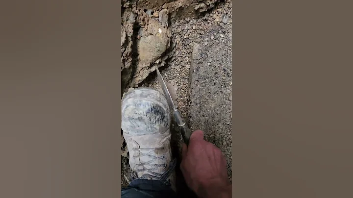 poured foundation wall crack previously injected and backfilled with same clay soil