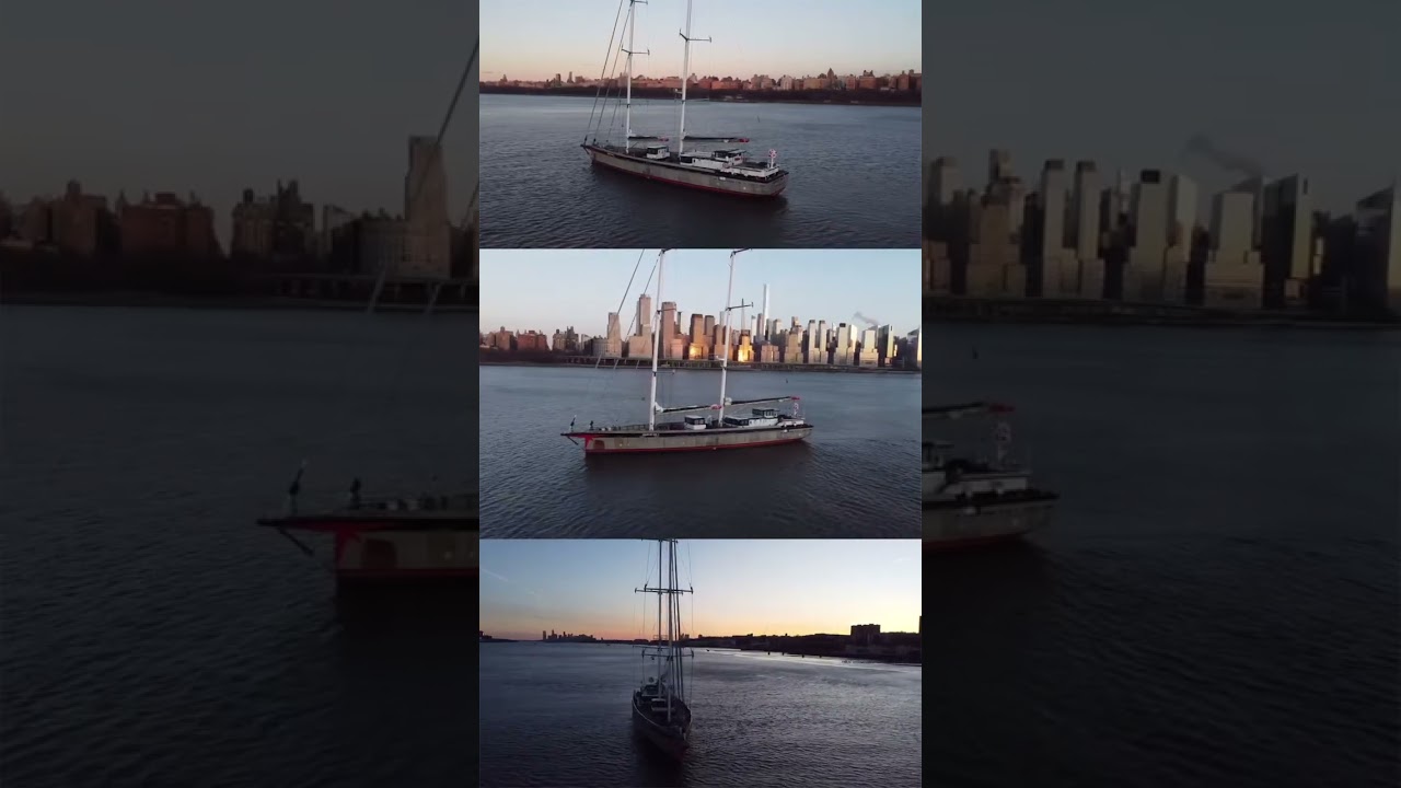 Notre voilier-cargo Grain de Sail II en baie de New-York 🗽
