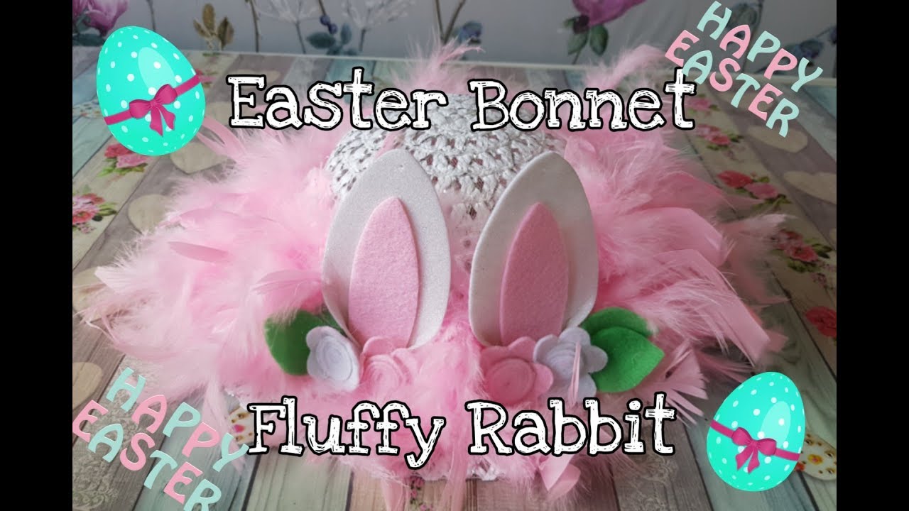 Girls Fluffy Easter Bunny Bonnet 