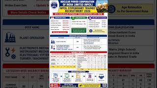 NPCIL official notification out#2026 #exam #trending #youtubeshorts #npcil#2026 #exam#trending