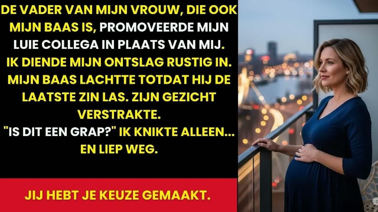 Ik had jarenlang alles gegeven voor het bedrijf van mijn schoonvader. Nacht na nacht, weekend na weekend. En toen de promotie eindelijk vrijkwam, riep hij voor de hele zaal: 'Gefeliciteerd, Bram.'...