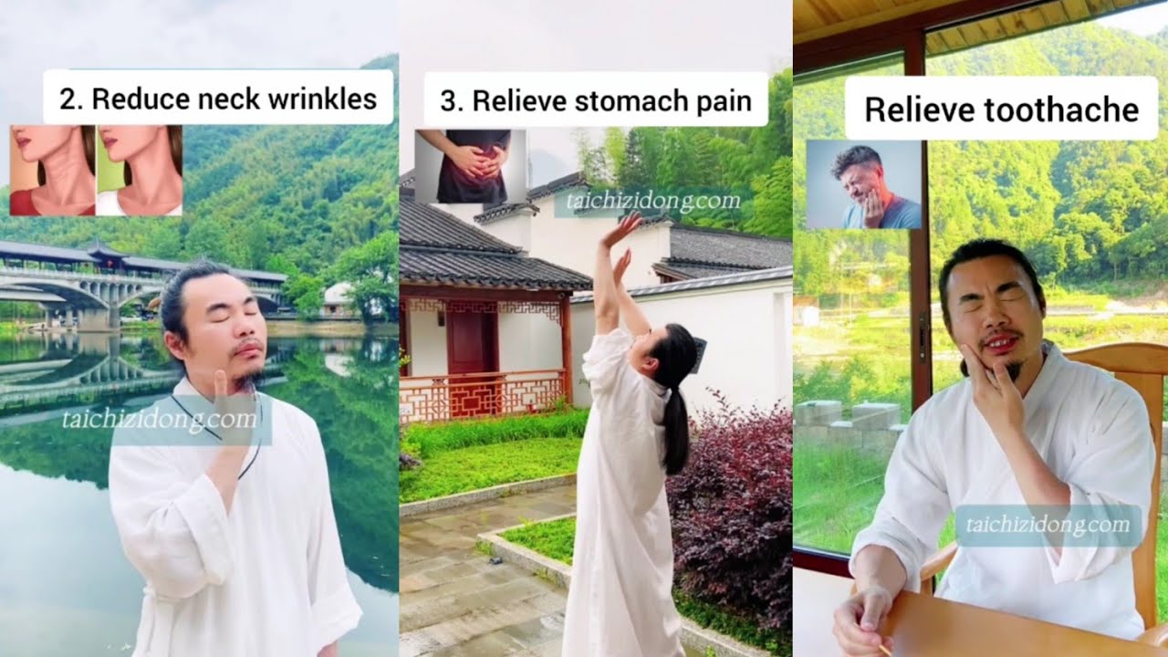 Уменьшение морщин на шее || Облегчение боли в желудке || Облегчение зубной боли || Удан Цзыдун