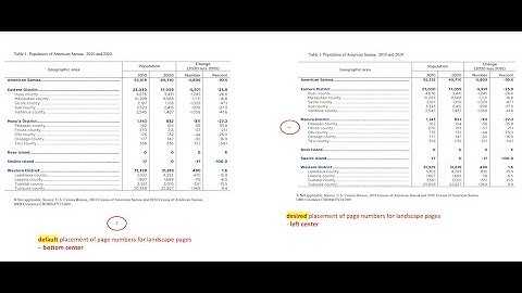 Pagination for landscape pages using Microsoft Word on Mac