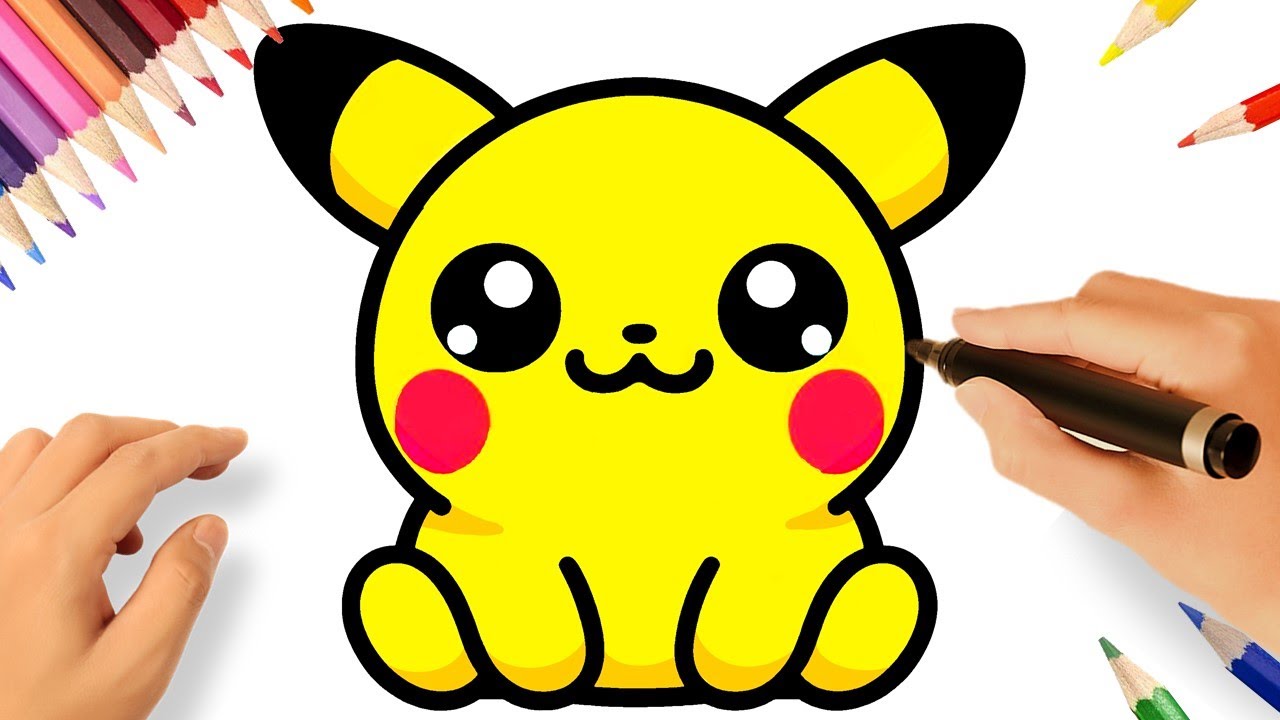 COMO DESENHAR O PIKACHU KAWAII SUPER FÁCIL⚡