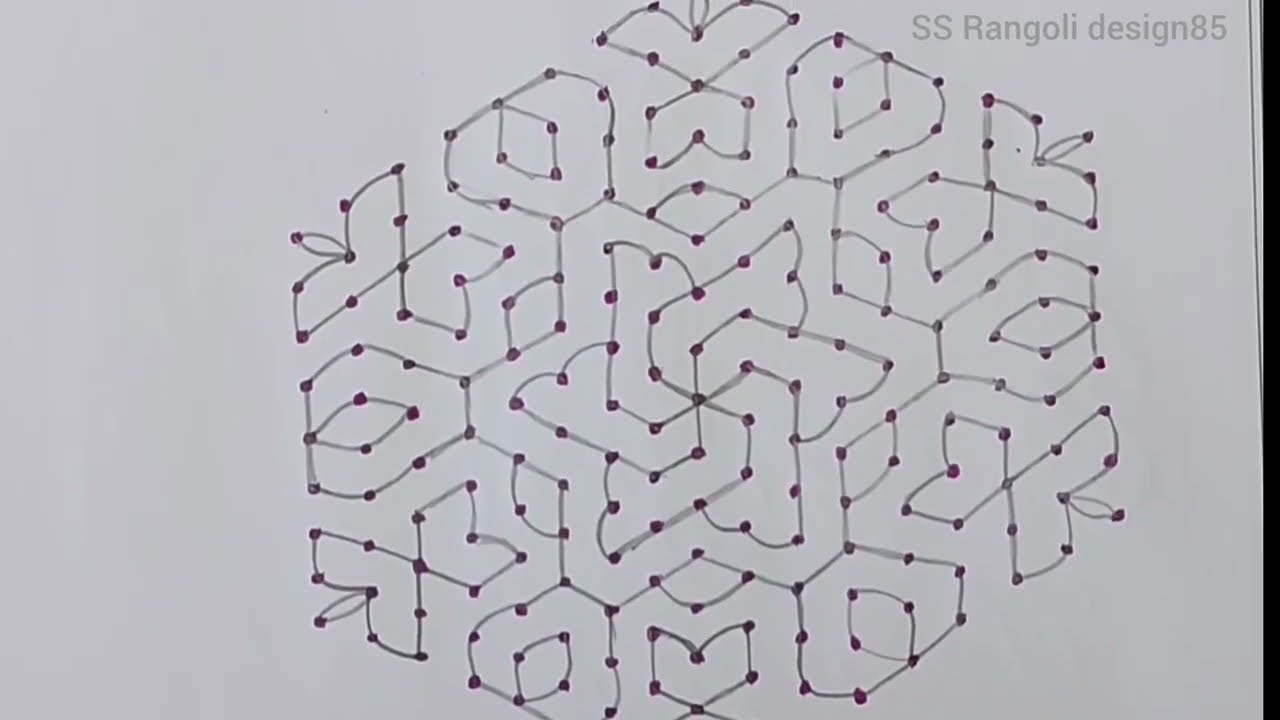 17*10 Dots Rangoli designs 🌺 simple rangoli design|| 🌺easy rangoli design🌺||