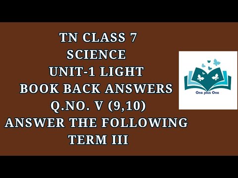 7th Science Term-3 Unit - 1 Light | Book Back Answers Q.No.V (9,10 ...