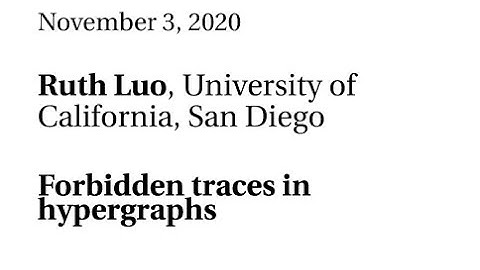 11/03/20 - Ruth Luo - Forbidden traces in hypergraphs