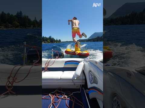 Didn't quite stick the landing 😆 #shorts #fail #funny #tubing #afv