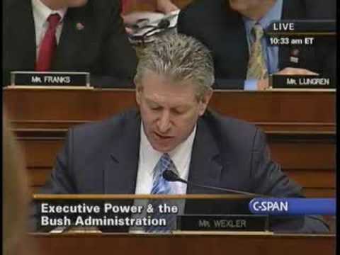 Hearing on Limits of Executive Power: Robert Wexler