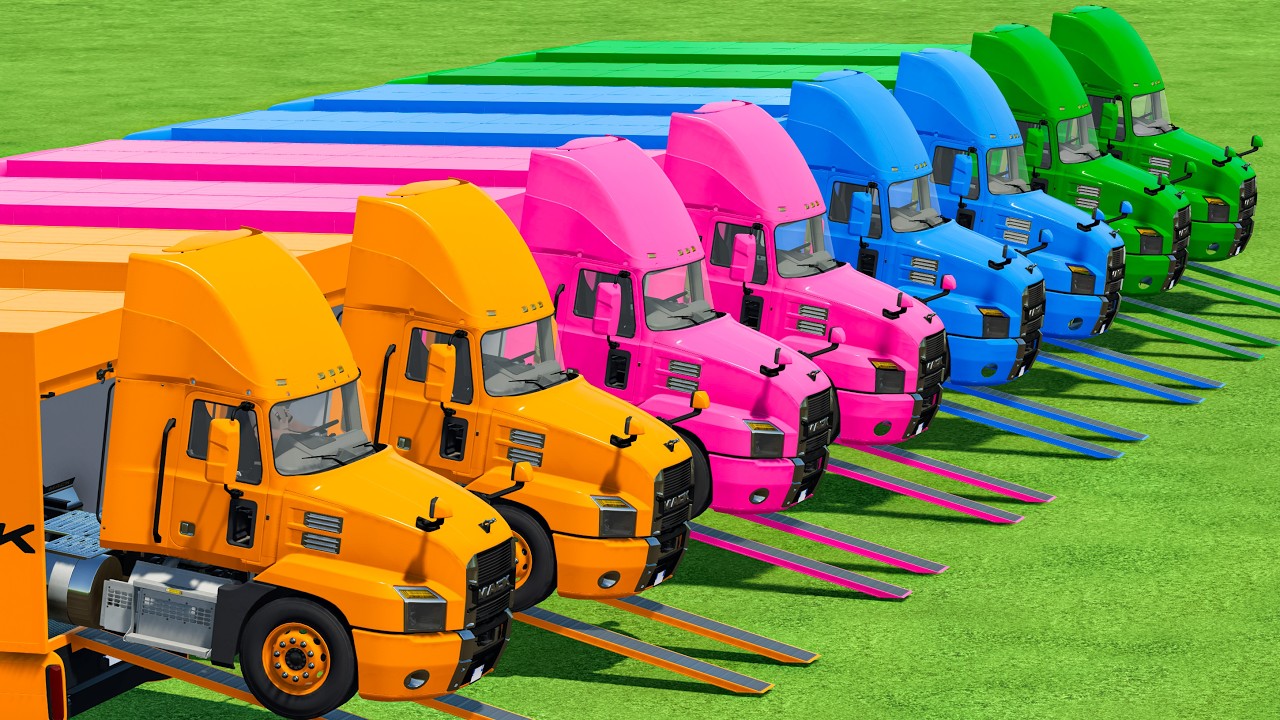 Transporting With Colors | Big Mac Truck Vs Mercedes Truck Transport In Fs22 | Farming Simulator 22