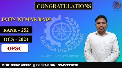 Jatin kumar badi - (Rank - 252, OCS -2025) - Kalinga IAS |#opsc