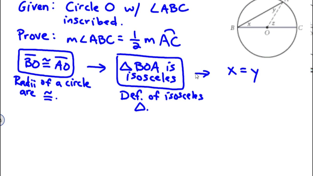 6 4 1 Proving Case 1 of the Inscribed Angle Conjecture
