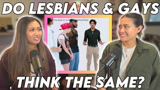 Couple REACTS to: Do Lesbians & Gays Think The Same? 👩🏻‍❤️‍💋‍👩🏽 👨🏻‍❤️‍💋‍👨🏼