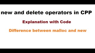 new and delete operators in CPP |Dynamic Memory Management in CPP