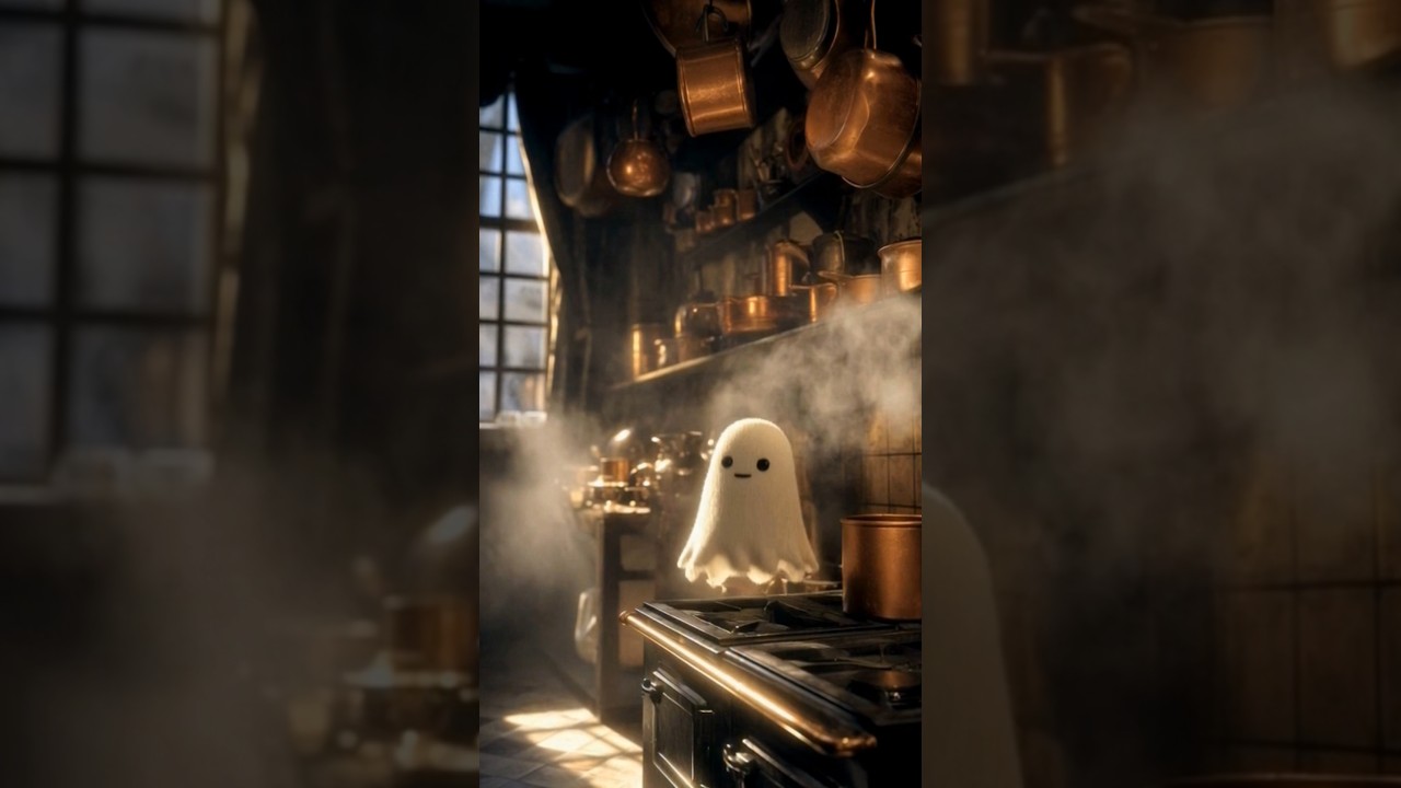Cute Ghost Playing In The Kitchen 