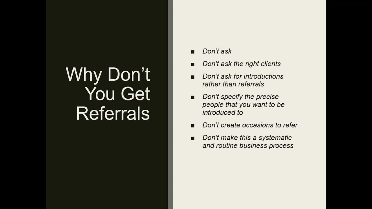 Referral Generation Overview 1