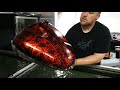 Hydro dipping motorcycle gas tank