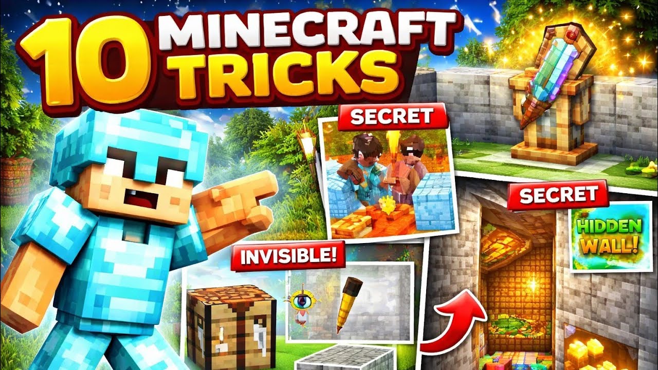 Minecraft ke 10 Hidden Tricks 😱🔥 | Hindi Gameplay - YouTube