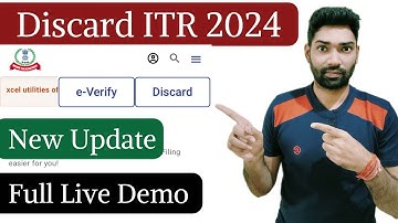 Discard ITR in income tax return e filing portal 2024 live demo | itr filing online in Hindi
