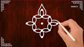 New year Rangoli with 5x1 dots | Rangoli designs | Chukkala muggulu designs New year Rangoli with 5x1 dots | Rangoli designs | Chukkala muggulu designs