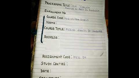 M.A IGNOU ASSIGNMENT (2018-19) MEG-04