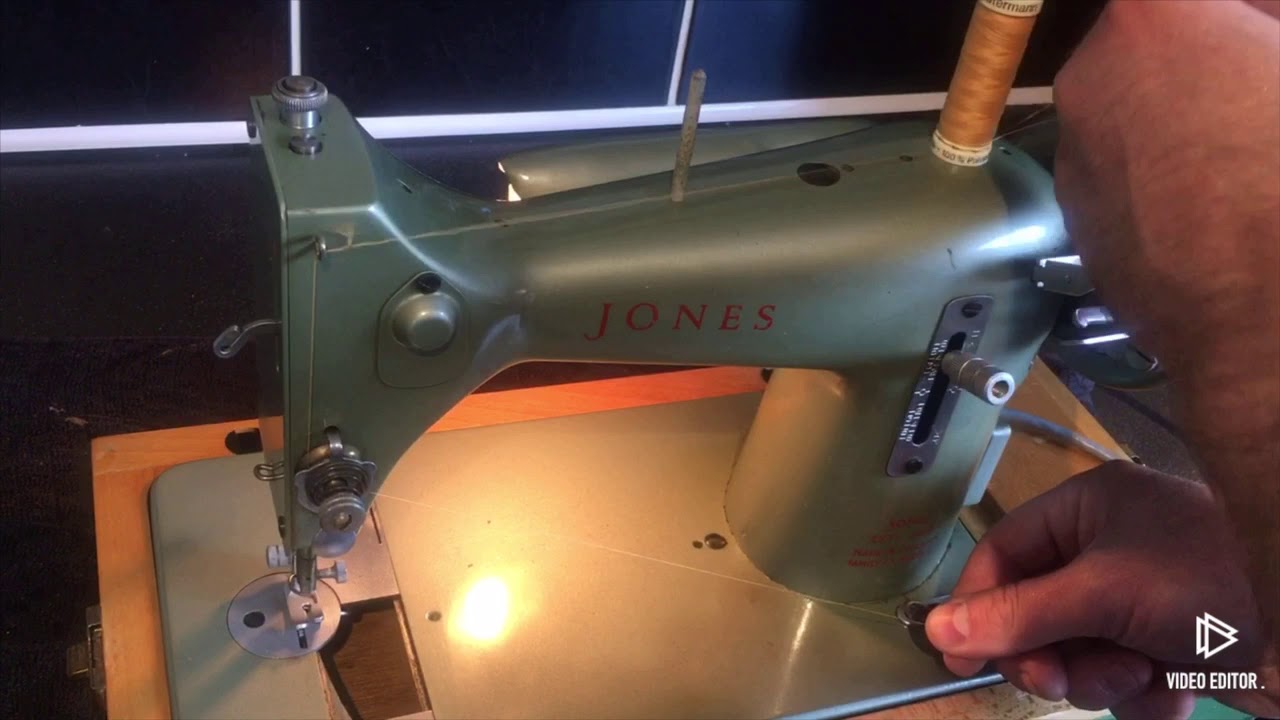 Jones sewing machine winding shuttle bobbin YouTube