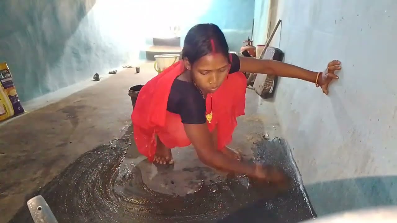 आज बहुत मुश्किल से किचन को लिपाई किया //babita baski vlogs