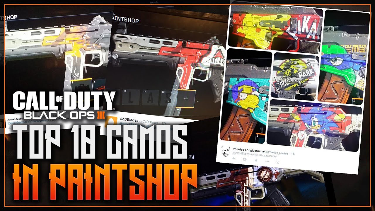 Black Ops 3 - TOP 10 COMMUNITY "PAINTSHOP CAMOS" - BEST CAMOS OF XBOX ONE/PC BETA