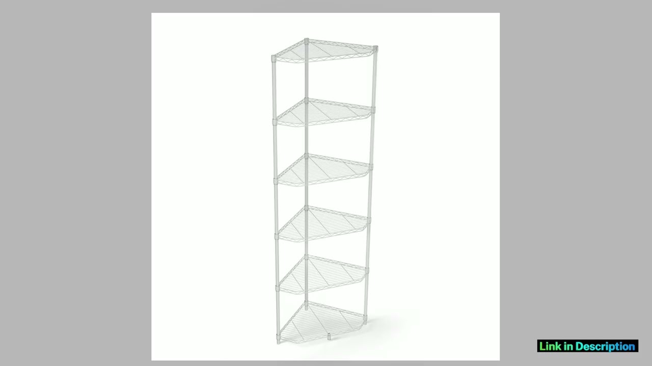 6 Tier Shelf Corner Wire Shelf Rack Pentagonal Shelves Adjustable Metal Heavy Duty Free Standing