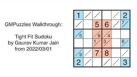 GMPuzzles - 2022/03/01 - Tight Fit Sudoku by Gaurav Kumar Jain