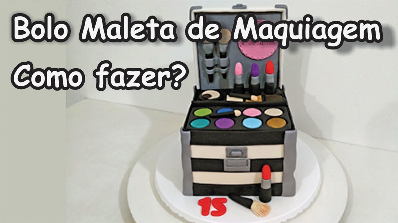 Bolo Maleta de Maquiagem - Delicias Caseiras Festas e Eventos