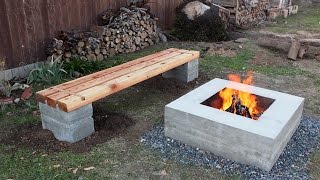 My parents wanted a bench to go with the concrete fire pit I made for them. I decided to reuse the wooden forms from that project to 